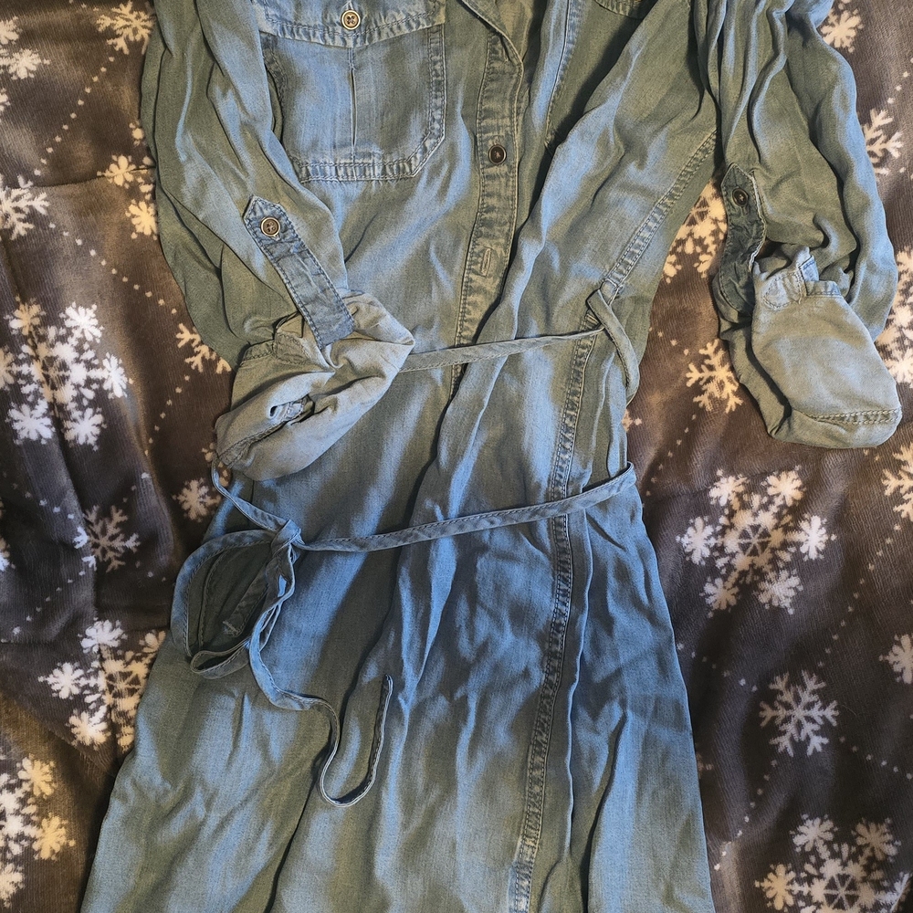 Denim Button-Up Dress